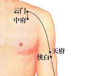 天府穴→安神定喘