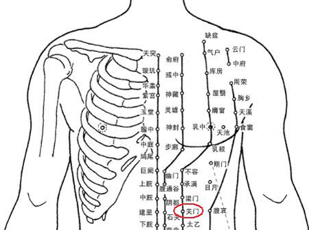 關(guān)門穴→利水消腫